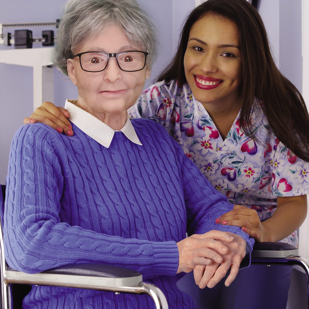 Teri with a nurse