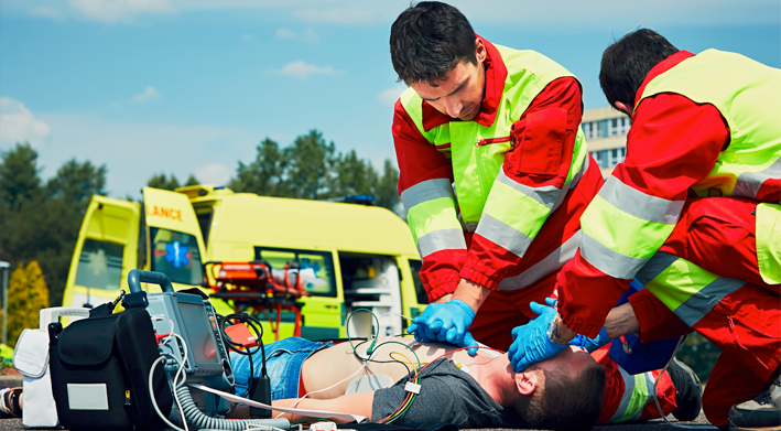 paramedics performing CPR